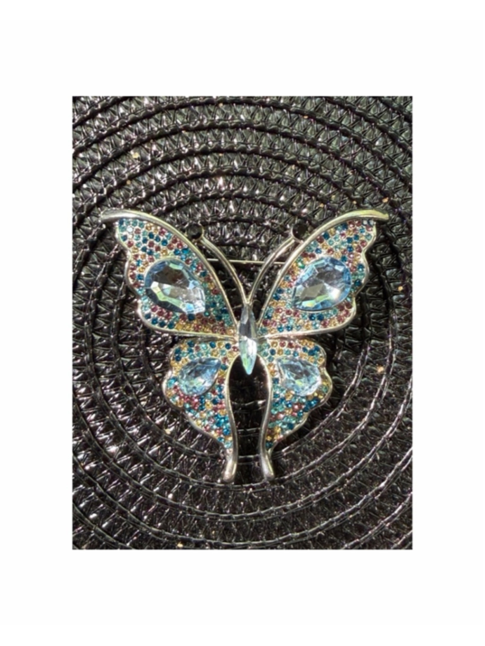 Women's Unbranded Butterfly Brooch, One Size, Blue & Multicolor